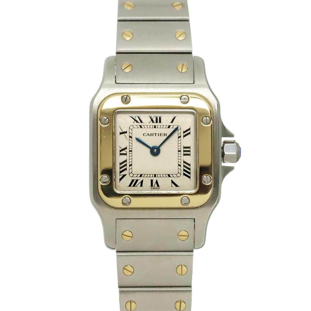Cartier Santos Galbee SM W20012C4 Two-Tone Ladies' Watch, Ivory & 18K Yellow ...